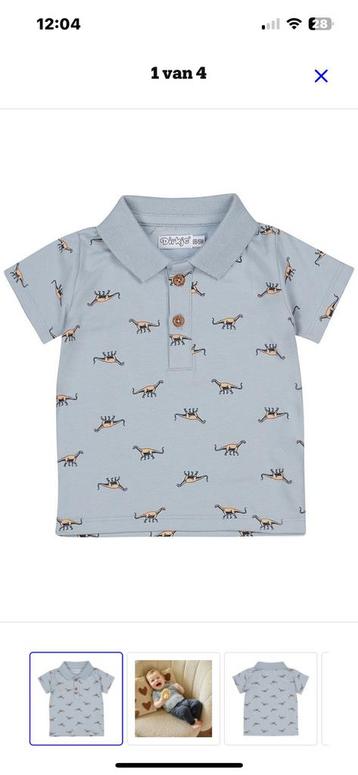 Nieuw Dirkje polo met dino afbeelding, 98 beschikbaar voor biedingen