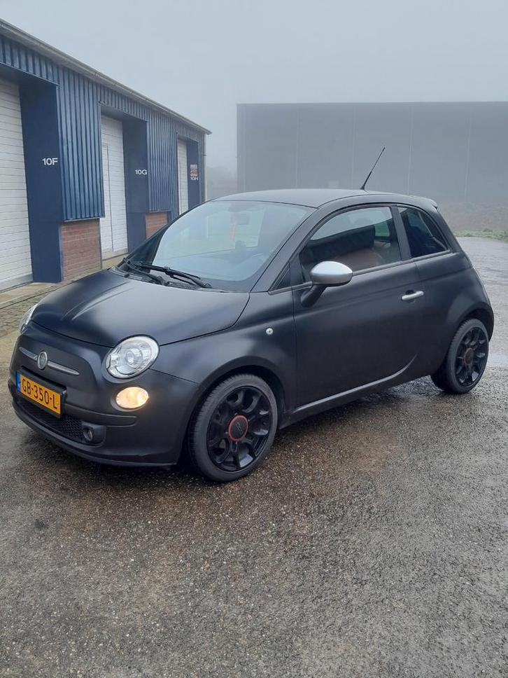Fiat 500 0.9 Twinair turbo Black jack met nieuwe apk !, Auto's, Fiat, Bedrijf, ABS, Adaptieve lichten, Airbags, Airconditioning
