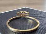14 karaat gouden solitair ring met diamant, Ophalen of Verzenden, Zo goed als nieuw, 17 tot 18, Met edelsteen