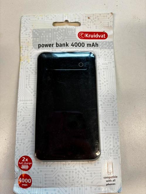 NIEUW! Kruidvat powerbank 4000 mAH zwart €6,99, Telecommunicatie, Powerbanks, Nieuw, Ophalen of Verzenden
