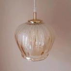 Vintage hanglamp amberkleur | Frosted glas | Jaren 60 lamp, Ophalen of Verzenden, Glas, Minder dan 50 cm