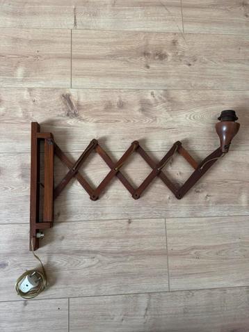 Vintage Teak wandlamp schaarlamp beschikbaar voor biedingen