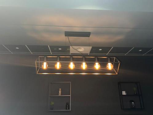 Lucide hanglamp Fabian zwart 120 x 25 cm, Huis en Inrichting, Lampen | Hanglampen, Zo goed als nieuw, 75 cm of meer, Metaal, Ophalen