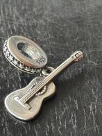 Zilveren Gitaar/viool 925 + Ketting - Past Pandora, Sieraden, Tassen en Uiterlijk, Verzenden, Nieuw, Zilver