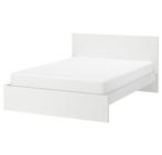IKEA MALM 140x200 Bed met lattenbodems, Huis en Inrichting, Ophalen, Gebruikt, Wit, Tweepersoons