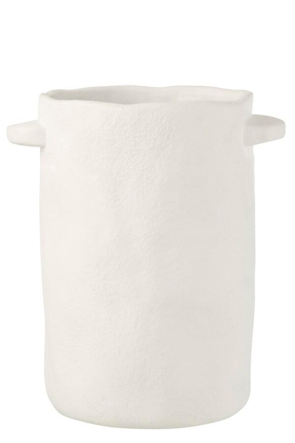 Bloempot / vaas cement J-Line, Huis en Inrichting, Woonaccessoires | Vazen, Nieuw, Wit, Minder dan 50 cm, Steen, Ophalen