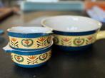 Vintage duits aardewerk schaal en 2 soepkommen, Huis en Inrichting, Keuken | Servies, Gebruikt, Ophalen of Verzenden, Schaal of Schalen