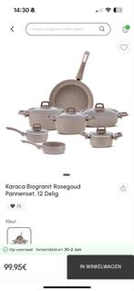 Karaca Biogranit Rosegoud Pannenset - 12 Delig, Overige materialen, Inductieplaat, Nieuw, Pannenset