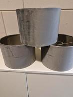 3 grijze verlour lampenkappen, Ophalen of Verzenden, Zo goed als nieuw, Rond, Minder dan 25 cm
