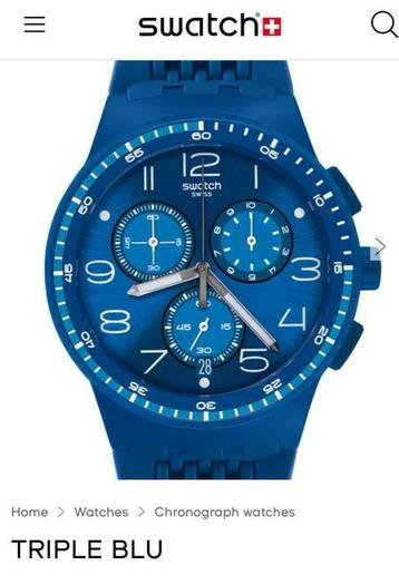 Swatch Triple Blu - Gloednieuw! Horloge beschikbaar voor biedingen