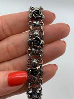 V768 Prachtige zilveren TEKA roosjes armband, Sieraden, Tassen en Uiterlijk, Antieke sieraden, Ophalen of Verzenden, Zilver, Armband