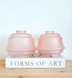 Mooie set van 2 vintage roze opaline glazen lampenkapjes!, Ophalen of Verzenden, Zo goed als nieuw, Rond, Minder dan 25 cm