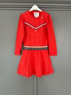 Mim-Pi getailleerde (sweat)Jurk Oranje/Rood Mt 122, Meisje, Ophalen of Verzenden, Zo goed als nieuw, Jurk of Rok