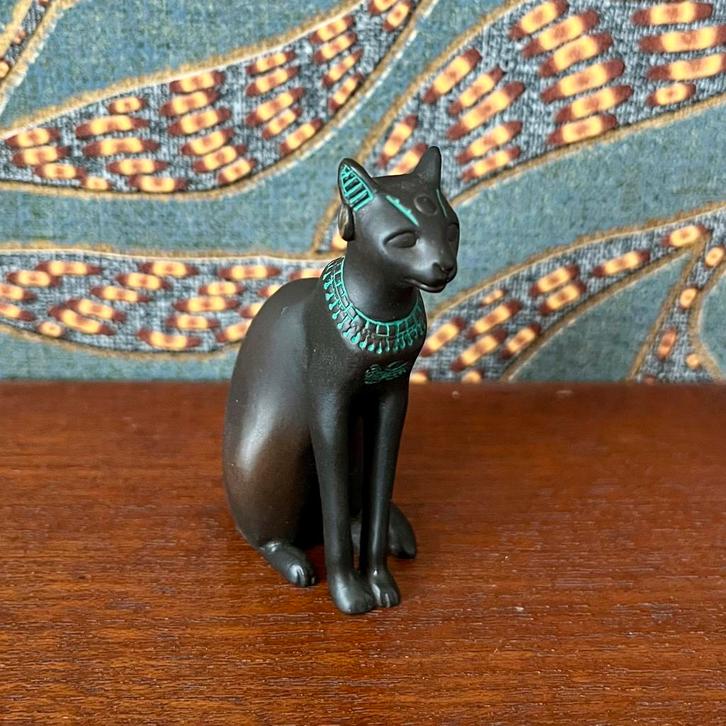 Vintage Franklin Mint Egyptische kat brons, Verzamelen, Beelden en Beeldjes, Zo goed als nieuw, Ophalen of Verzenden