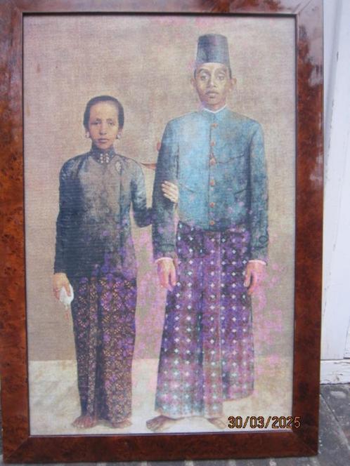 Javaans stel uit de Hogere Dynastie, Mooie gekleurde . Prent, Antiek en Kunst, Kunst | Niet-Westerse kunst, Ophalen