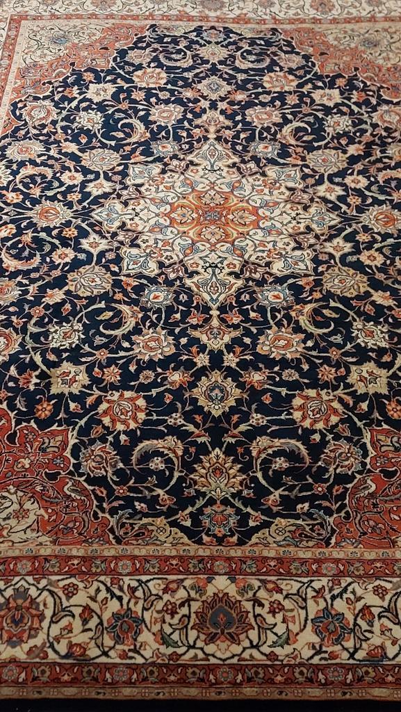 Prachtig Oosters Tapijt - Blauw/Beige, Huis en Inrichting, Stoffering | Tapijten en Kleden, Zo goed als nieuw, 200 cm of meer