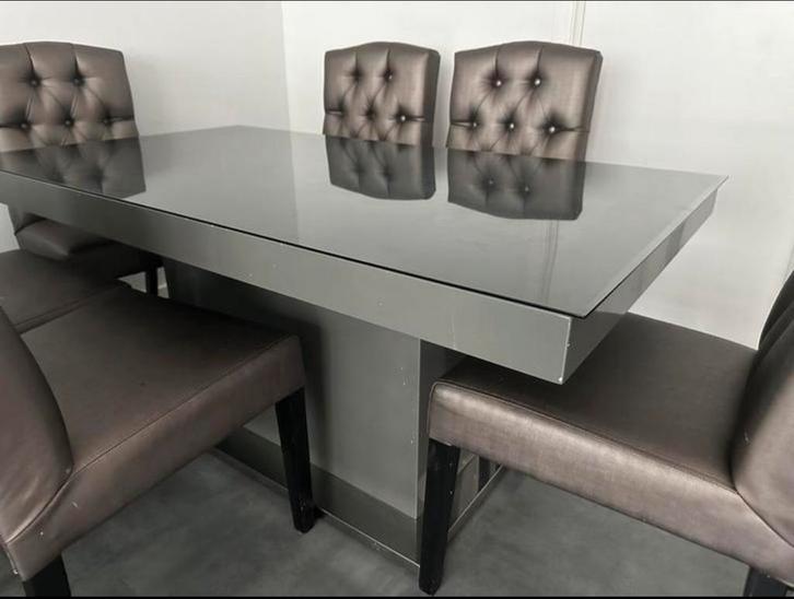 Eettafelset + Salontafel - 6 persoons, Huis en Inrichting, Tafels | Eettafels, Gebruikt, 50 tot 100 cm, 150 tot 200 cm, Vijf personen of meer