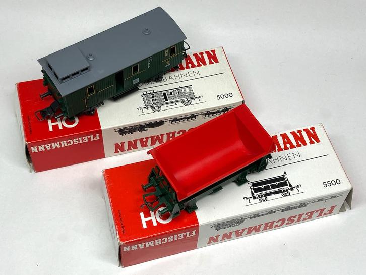 Fleischmann wagons 5000 en 5500 - H0, Hobby en Vrije tijd, Modeltreinen | H0, Zo goed als nieuw, Wagon, Gelijkstroom, Fleischmann