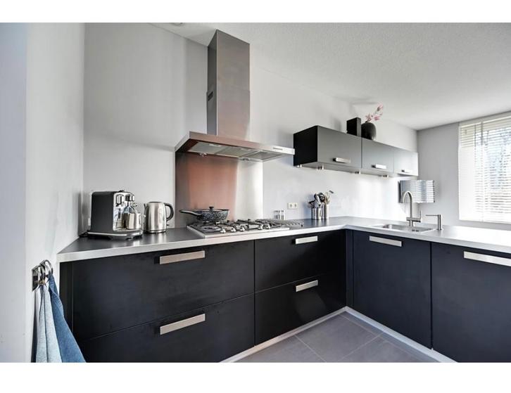 Keuken, mat zwart incl inbouwapparatuur, Huis en Inrichting, Keuken | Complete keukens, Gebruikt, Hoekkeuken, Zwart, Kunststof