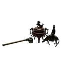 Chinese metalen objecten (3x), o.a. wierookbrander, Antiek en Kunst, Ophalen of Verzenden