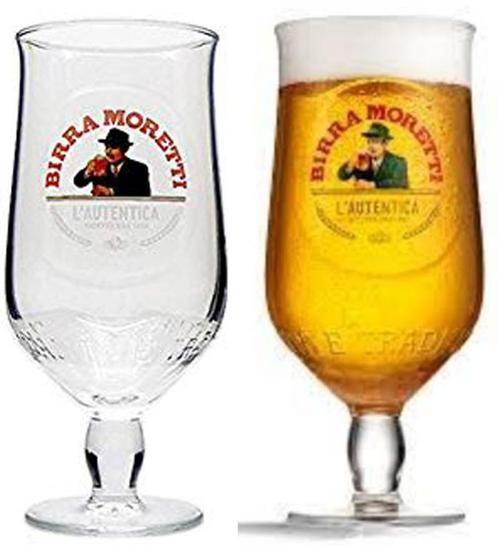 6  Birra Moretti Bierglazen 25 cl, Verzamelen, Biermerken, Zo goed als nieuw, Glas of Glazen, Overige merken, Ophalen of Verzenden