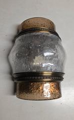 Vintage wandlamp met messing rand en bubbelglas, Ophalen, Nieuw, Glas
