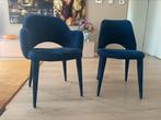 2 POLSPOTTEN stoelen | cosy velvet blue, Huis en Inrichting, Ophalen, Zo goed als nieuw, Blauw, Twee
