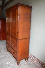Prachtig strak antiek Engels eiken houten kabinet., Verzenden