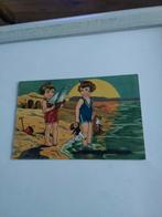 KINDEREN MET POP EN BEER. AAN HET STRAND, Verzamelen, Ansichtkaarten | Themakaarten, Ophalen of Verzenden, 1940 tot 1960, Kinderen