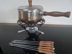RVS fonduestel met 6 vorkjes, Ophalen of Verzenden, Zo goed als nieuw, Brander, Fondueset