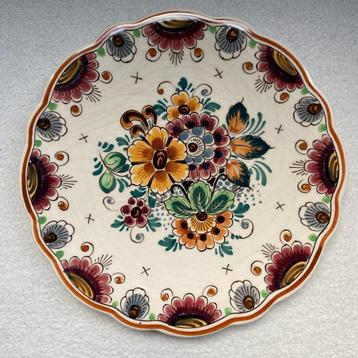Gekleurd Delfts handbeschilderd wandbord Schoonhoven - 19 cm beschikbaar voor biedingen