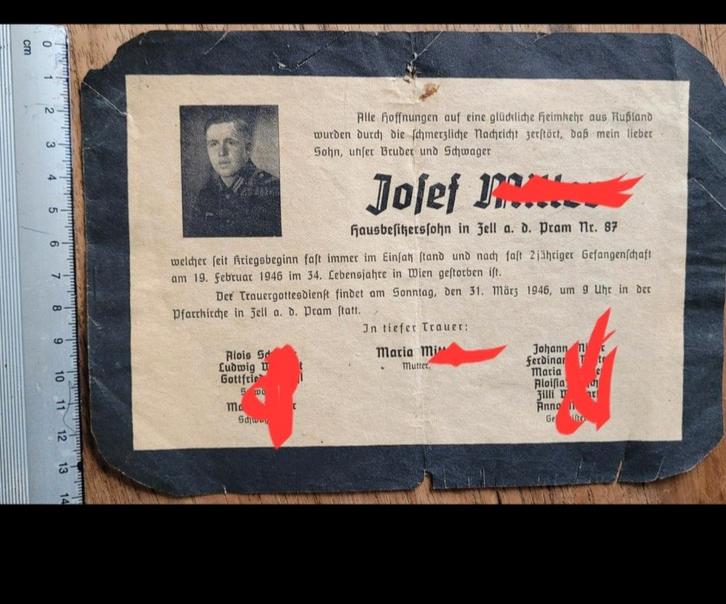 XXL Duits Gevangenschap POW Rusland WW2, Verzamelen, Bidprentjes en Rouwkaarten, Ophalen of Verzenden