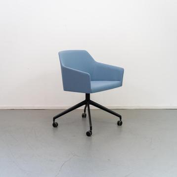 1x Arco Sketch Bureaustoel Blauw Stof - Zwart Frame beschikbaar voor biedingen
