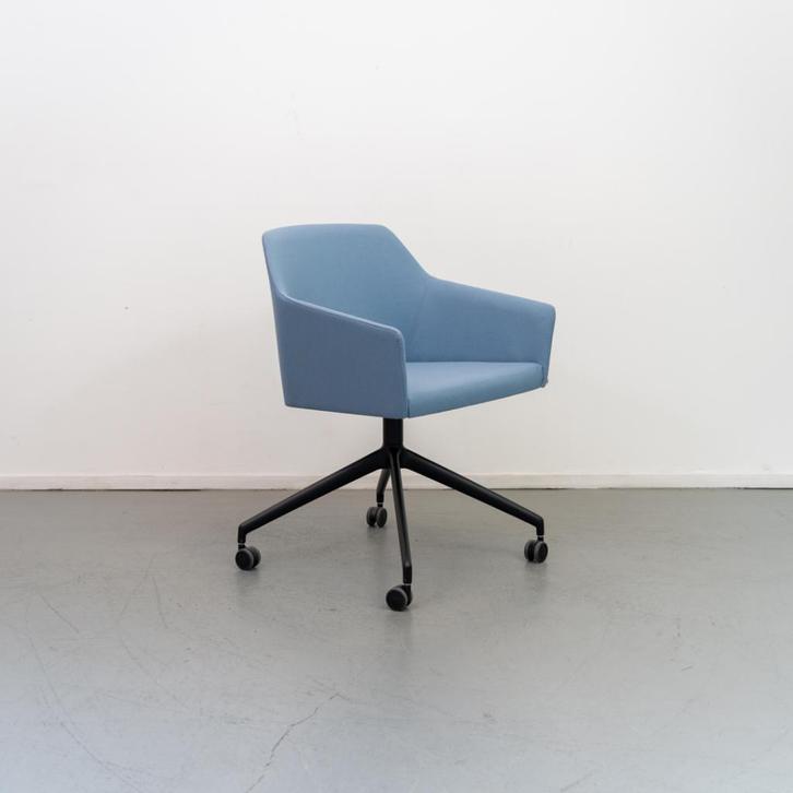 1x Arco Sketch Bureaustoel Blauw Stof - Zwart Frame, Huis en Inrichting, Stoelen, Zo goed als nieuw, Metaal, Stof, Blauw, Ophalen of Verzenden