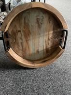 Zware houten dienblad, Ophalen, Zo goed als nieuw, Rond, Hout
