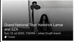 Kendrick Lamar and SZA. 1 floor staanplaats ticket., Tickets en Kaartjes, Eén persoon, Juli