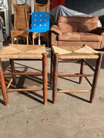 3 rieten krukjes, Ophalen, Gebruikt, Hout