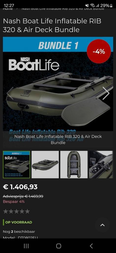 Nash rib 320 compleet!!!!, Watersport en Boten, Accessoires en Onderhoud, Zo goed als nieuw, Overige typen, Ophalen