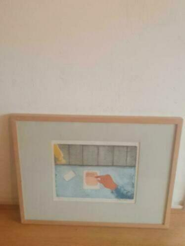 Kleurenets diepdruk Sjoerd Bakker veranderen van   afspraak, Antiek en Kunst, Kunst | Etsen en Gravures, Ophalen