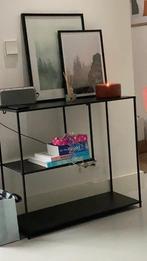 Zwart metaal wandkastje, Huis en Inrichting, Ophalen, Met plank(en), Zo goed als nieuw, Minder dan 150 cm
