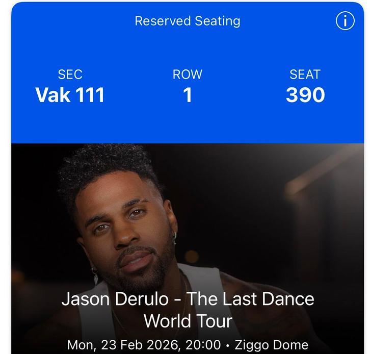 Jason Derulo 2x kaartjes Ziggo Dome 23 Feb, Tickets en Kaartjes, Concerten | Nederlandstalig, Twee personen, Februari, Levenslied