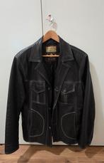 Stoere Vintage Leren Jas, Kleding | Heren, Jassen | Winter, Ophalen of Verzenden, Zo goed als nieuw, Zwart