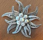 Edelweiss broche, filigrain. Zilver., Ophalen of Verzenden, Gebruikt, Zilver