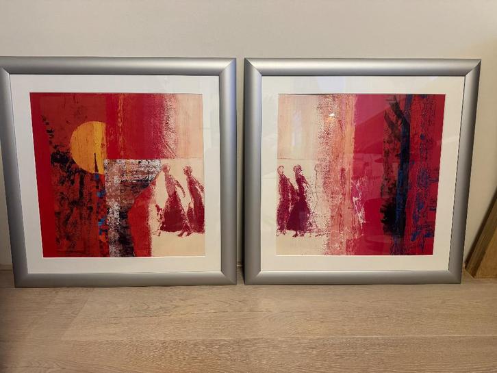 2 ingelijste afdrukken Marjolein van ginkel, Antiek en Kunst, Kunst | Litho's en Zeefdrukken, Ophalen