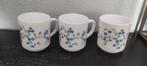 Vintage melkglazen mokken Arcopal blauwe bloemen, Huis en Inrichting, Keuken | Servies, Gebruikt, Ophalen of Verzenden, Glas, Overige stijlen