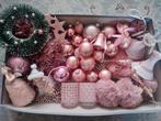 Groot pakket LUXE roze kerstversiering 40 stuks, Diversen, Kerst, Ophalen of Verzenden, Zo goed als nieuw