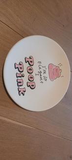 Leuk bordje - Poop Pink Elegant, Ophalen of Verzenden, Zo goed als nieuw, Bord(en), Overige stijlen