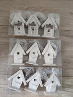 Kerstdecoratie kersthangers houten vogelhuisjes 3 sets, Diversen, Kerst, Ophalen of Verzenden, Nieuw