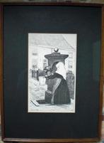 LITHO * VROUW AAN DE POMP * P. Vetter 1940 *, Antiek en Kunst, Verzenden