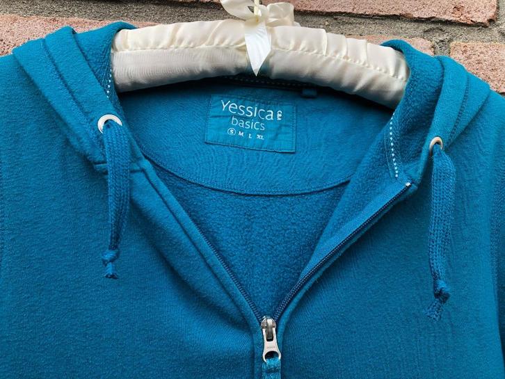 Leuk casual vest, turquoise, merk Jessica maat S, zgan, Kleding | Dames, Truien en Vesten, Zo goed als nieuw, Maat 36 (S), Blauw